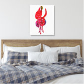 Toile Fuchsia abstraite aquarelle florale (Insitu(Chambre))