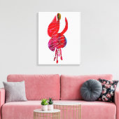 Toile Fuchsia abstraite aquarelle florale (Insitu(Salon))