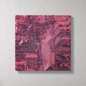 Toile Fuchsia Cyber Circuit Board Tech Art Electronique (Recto)
