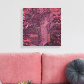 Toile Fuchsia Cyber Circuit Board Tech Art Electronique (Insitu(Salon))