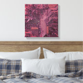 Toile Fuchsia Cyber Circuit Board Tech Art Electronique (Insitu(Chambre))