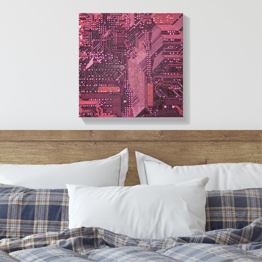 Toile Fuchsia Cyber Circuit Board Tech Art Electronique (Insitu(Chambre))
