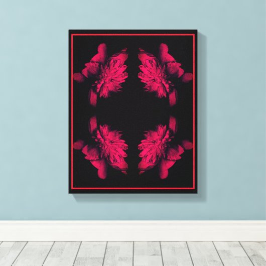 Toile Fuchsia Peony Art Floral Abstrait (Insitu (Plancher de Bois))