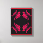 Toile Fuchsia Peony Art Floral Abstrait (Recto)