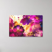 Toile Fuchsia, violet & Or Floral Art (Recto)