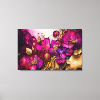 Fuchsia, violet & Or Floral Art