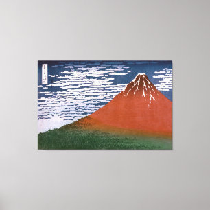 Toile Fuji rouge, Aka Fujiyama Volcan Katsushika Hokusai