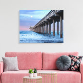 Toile Full moon over pier, Californie (Insitu(Salon))
