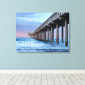 Toile Full moon over pier, Californie (Insitu (Plancher de Bois))