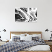 Toile fumée blanche abstraite sur fond noir (Insitu(Chambre))