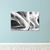 Toile fumée blanche abstraite sur fond noir (Insitu (Plancher de Bois))