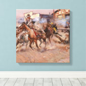 Toile "Fumée d'un 45" par Charles M Russell (Insitu (Plancher de Bois))