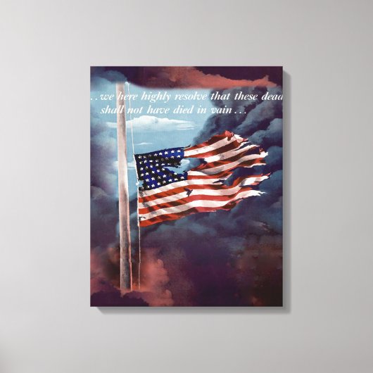 Toile Fumée tombée mais pas oubliée et drapeau déchiré (Recto)