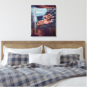 Toile Fumée tombée mais pas oubliée et drapeau déchiré (Insitu(Chambre))