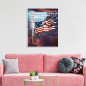 Toile Fumée tombée mais pas oubliée et drapeau déchiré (Insitu(Salon))