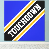 Toile Fun Athletic Vivid Bleu Noir TOUCHDOWN Stripes (Insitu (Plancher de Bois))