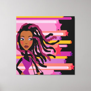 Toile Fun Rasta Girl Wrapped Canvas