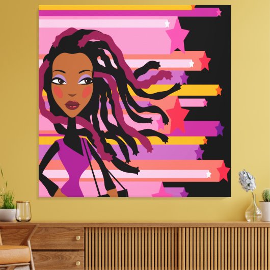 Toile Fun Rasta Girl Wrapped Canvas (Insitu(Salon))