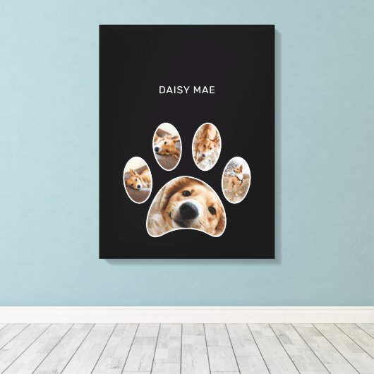 Toile Fun Simple Paw Prince Custom Pet Photo Collage (Insitu (Plancher de Bois))
