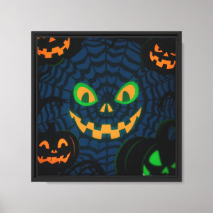 Toile Fun Spooktaculaire ! Citrouille Halloween personna