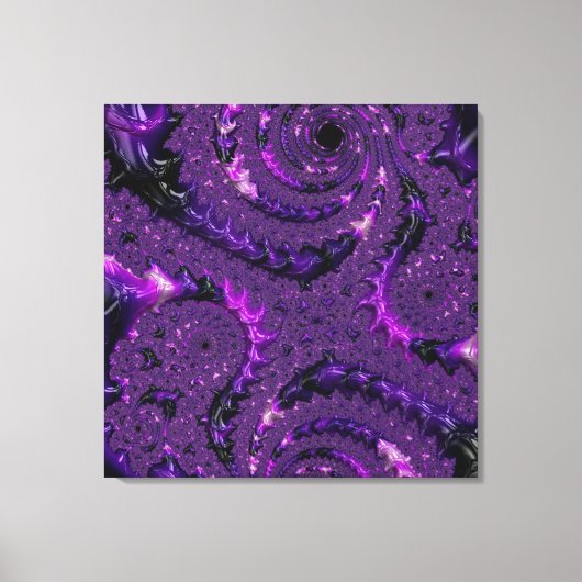 Toile Funky Bold Bohème Violet Abstrait Fractal Numériqu (Recto)