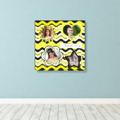 Toile Funky Jaune, Noir, Mur photo Blanc Accroché (Insitu (Plancher de Bois))