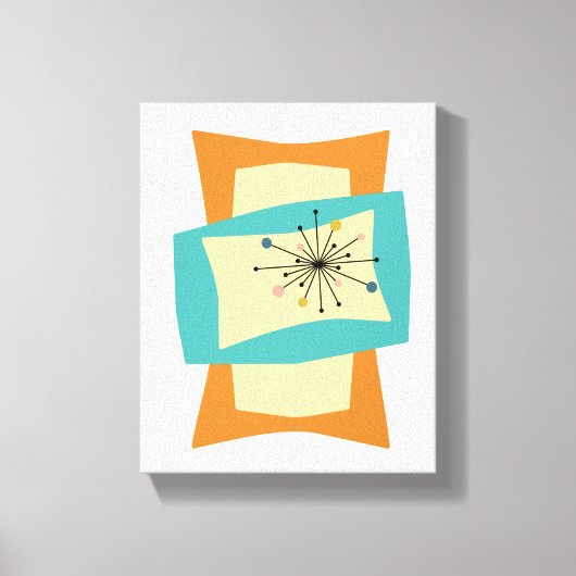 Toile Funky Orange Turquoise Rectangles du milieu du siè (Recto)