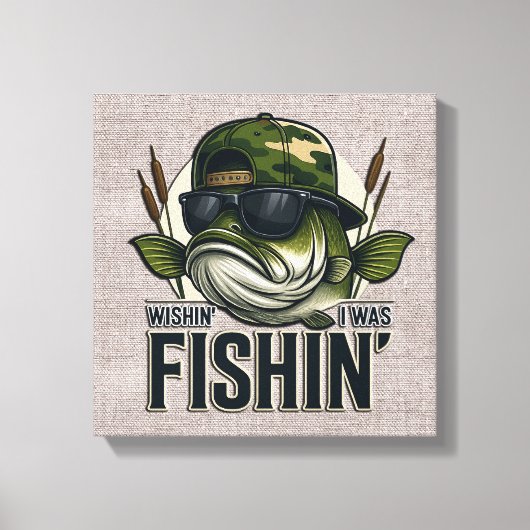 Toile Funny Bass Fishing  (Recto)