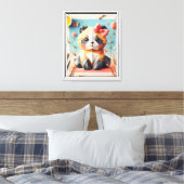 Toile Funny Chat origami MUR ART (Insitu(Chambre))