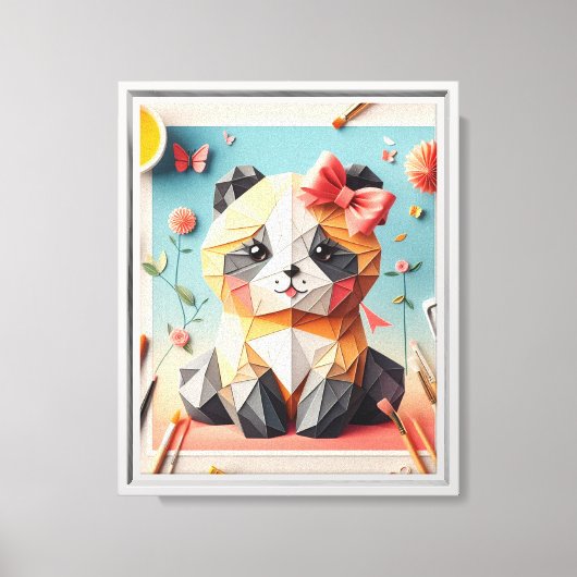 Toile Funny Chat origami MUR ART (Recto)
