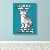 Toile Funny cute cat meme for cat owners & kitty lovers (Insitu (Plancher de Bois))