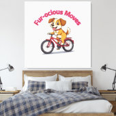 Toile **Funny Cycling Dog – Cute Dog Riding a Bicycle Il (Insitu(Chambre))
