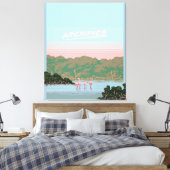 Toile Funny Four Famingo Lovers | Flamant rose Cadeaux L (Insitu(Chambre))
