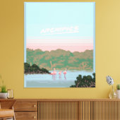 Toile Funny Four Famingo Lovers | Flamant rose Cadeaux L (Insitu(Salon))