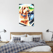 Toile Funny Goldendoodle Chien voiture de conduite (Insitu(Chambre))