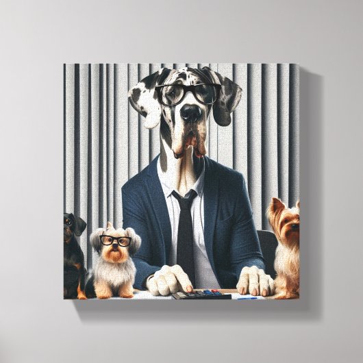 Toile Funny Great Dane Mantle de travail comptable (Recto)