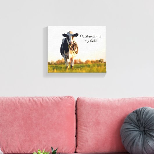 Toile Funny Heifer Debout debout dans le champ (Insitu(Salon))