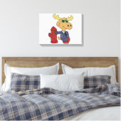 Toile Funny Moose en bleu choose backgror (Insitu(Chambre))