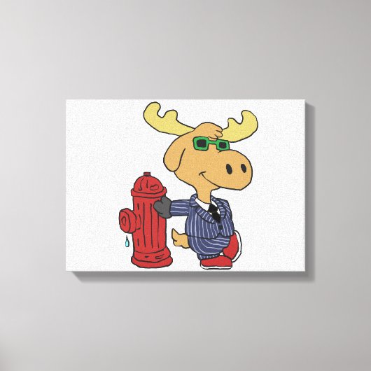 Toile Funny Moose en bleu choose backgror (Recto)