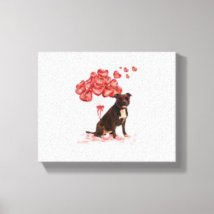 Toile Funny Pitbull Coeur Valentines Jour Chien Papa Mam