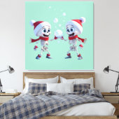 Toile Funny Santa Skeletons Having a Snowball Fight  (Insitu(Chambre))