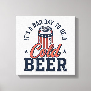 Toile Funny T-Shirt Vintage Vector Patriote Bière Froide