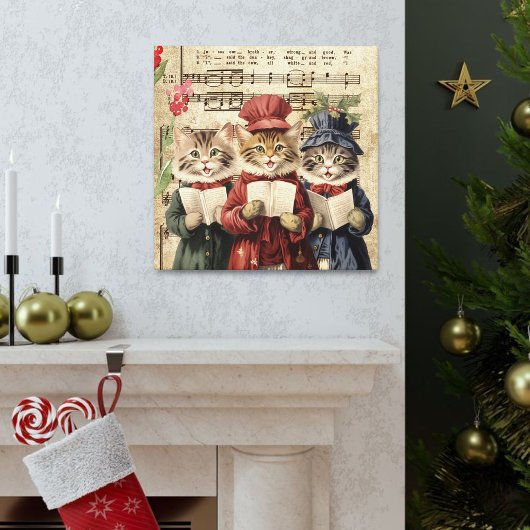 Toile Funny Vintage Christmas Caroling Chats