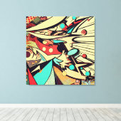 Toile Fusion Abstraite : Lichtenstein inspiré #1 (Insitu (Plancher de Bois))