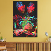 Toile Fusion d'art avec l'étreinte de squelette néon (Insitu(Salon))