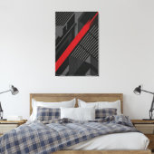 Toile Futuriste Abstrait Rouge Noir (Insitu(Chambre))