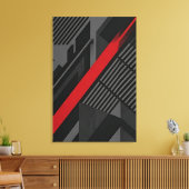 Toile Futuriste Abstrait Rouge Noir (Insitu(Salon))