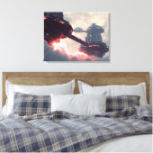 Toile Futuristic platforms in the clouds at twilight (Insitu(Chambre))