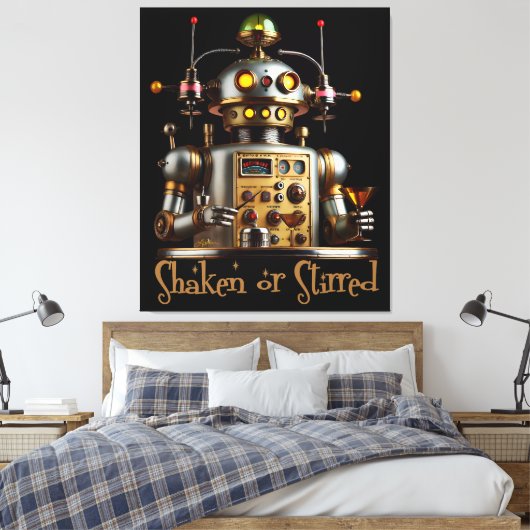 Toile Futuristic Robot Bartender "Shaken or Stirred" (Insitu(Chambre))