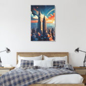 Toile Futuristic Sunrise Cityscape Canvas Print (Insitu(Chambre))